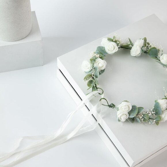 Flower Crown Floral Wreath Headband Floral Crown Wedding Festivals Photo Props H - Picture 5 of 7